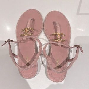 Pink Chanel leather sandal